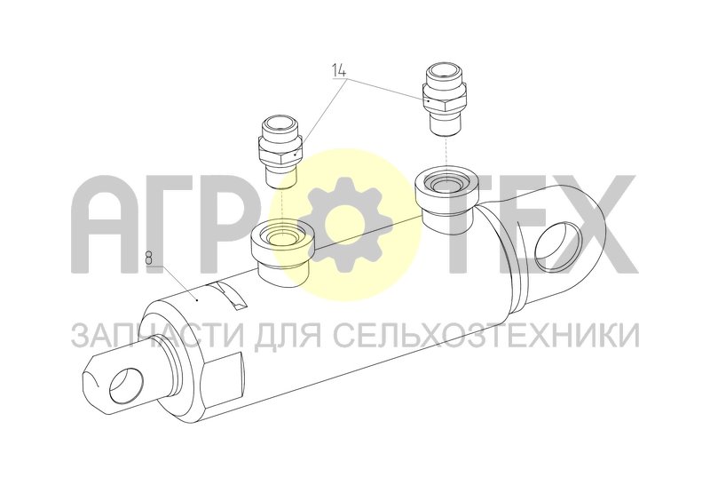 Гидроцилиндр (101.09.87.010) (№14 на схеме)